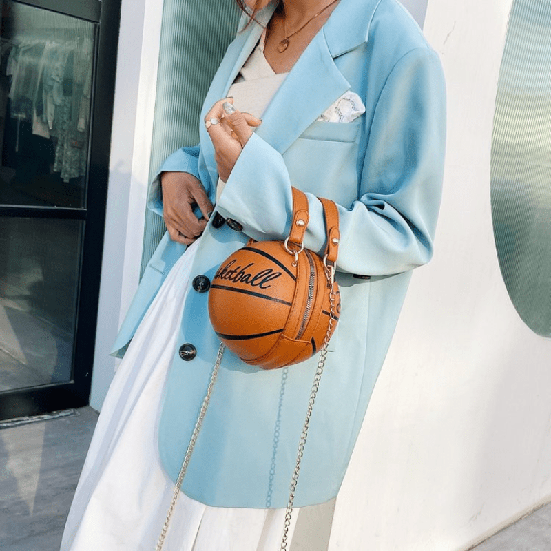 3 Hot-Selling Colors Available Ins Super Trendy Football Basketball Bag New Versatile Single-Shoulder Crossbody Korean Style Small Round Bag Women's Bag